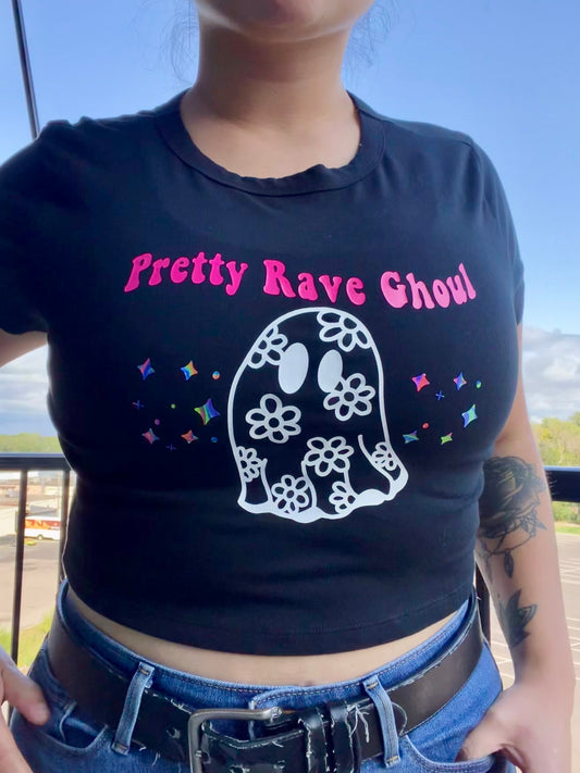 Large Pretty Rave Ghoul crop top RTS