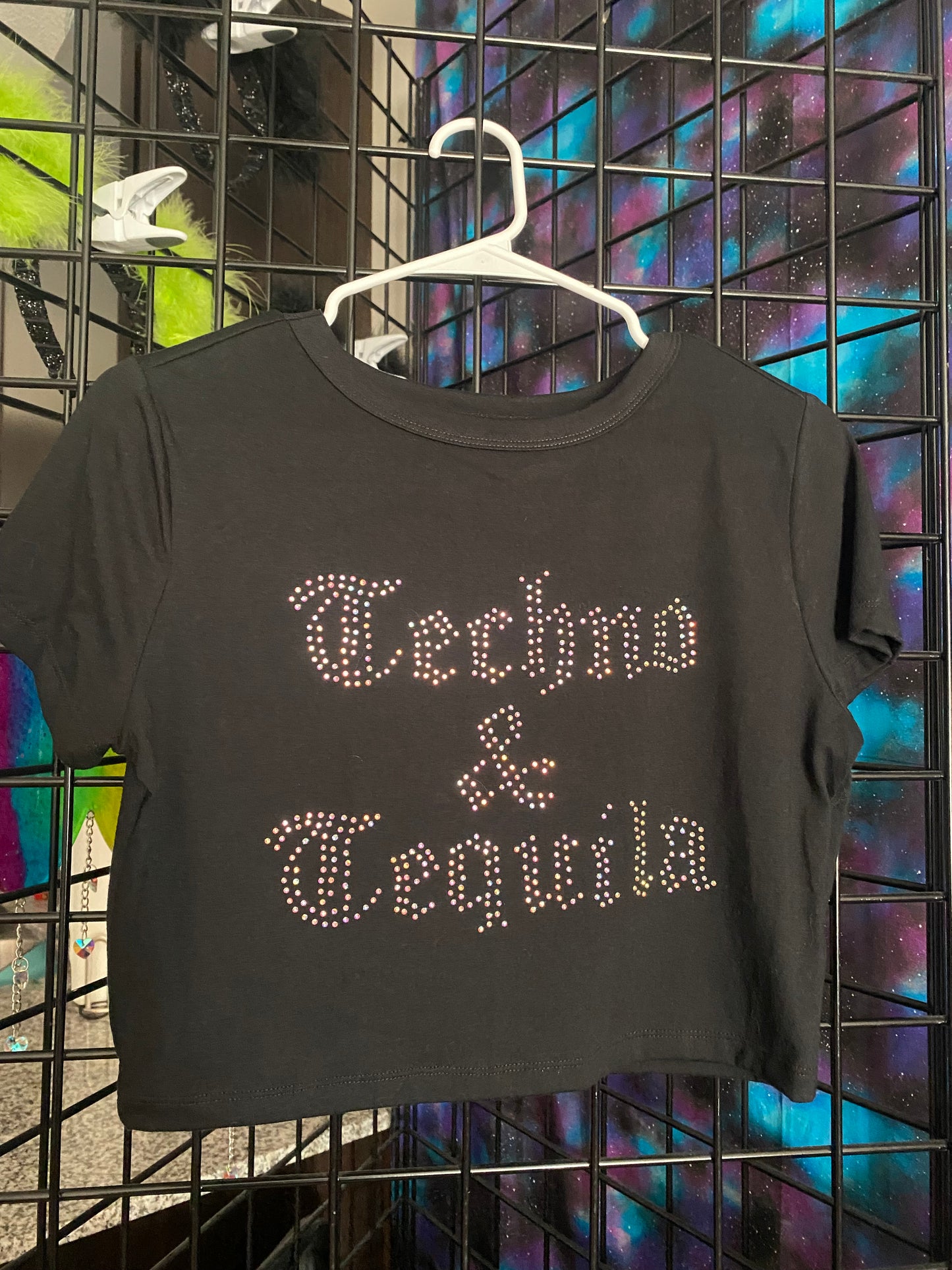 L Techno & Tequila crop top RTS