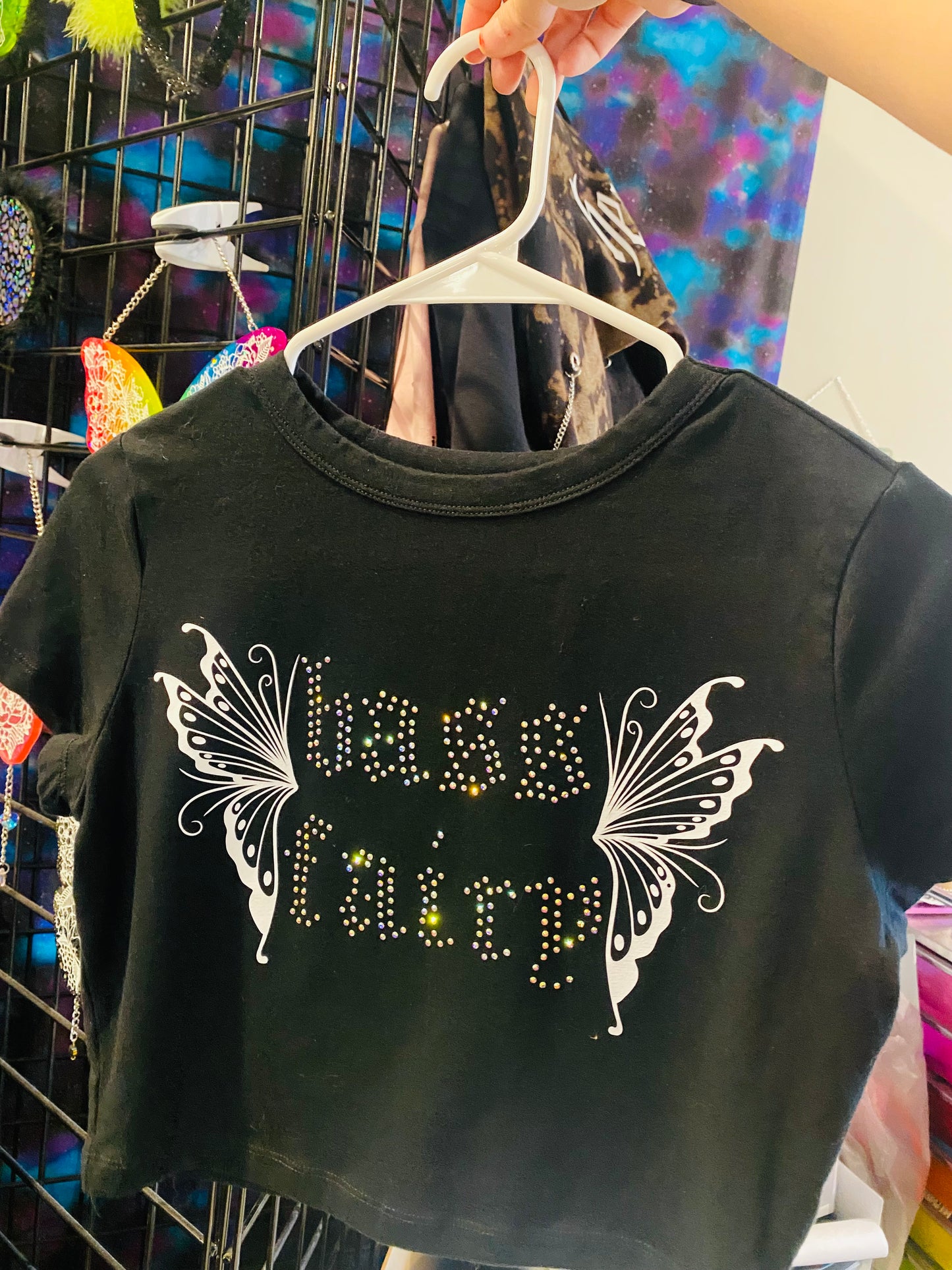 Customizable Fairy rhinestone crop top MTO