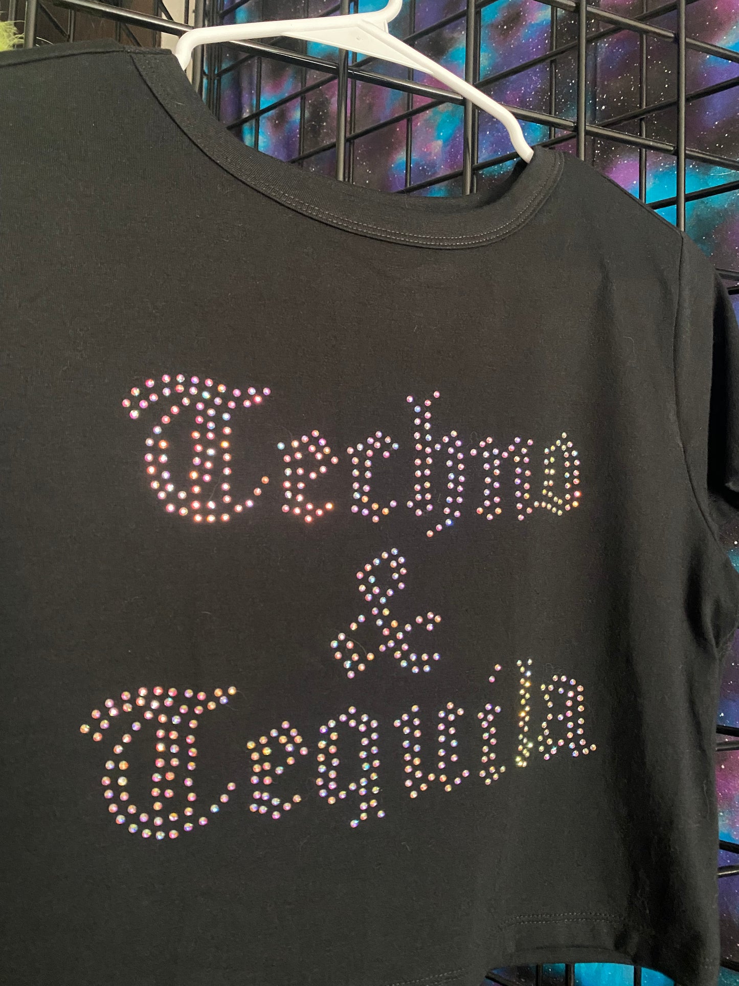 L Techno & Tequila crop top RTS